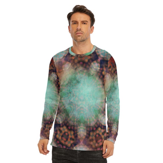 Scottish Star Mosaic: All-Over Print Long Sleeve T-Shirt | 190GSM Cotton