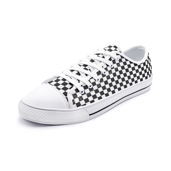 Checkers: Unisex Low Top Canvas Shoes