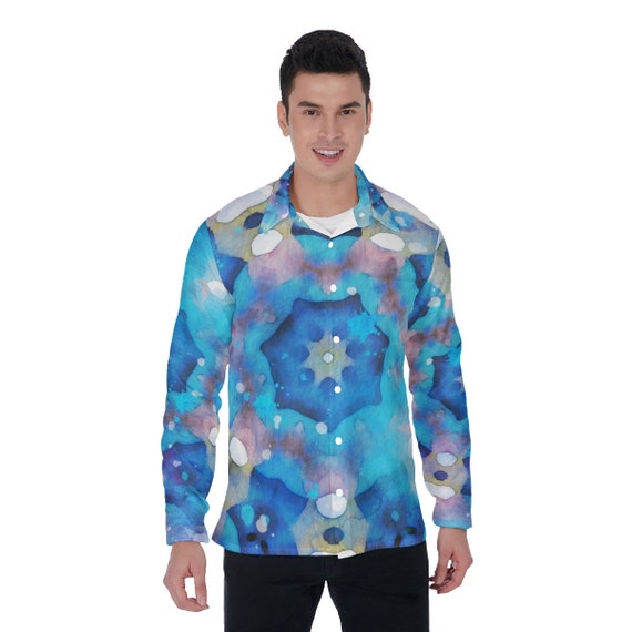 Midnight Ocean: All-Over Print Men's Long Sleeve Shirt