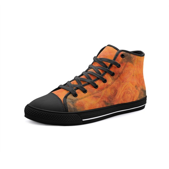 Fire Rose: Unisex High Top Canvas Shoes