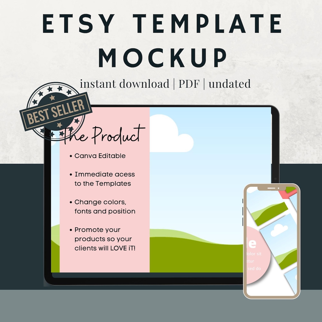 100 Etsy Mockup Templates | Instant Download | Digital Product Display ...