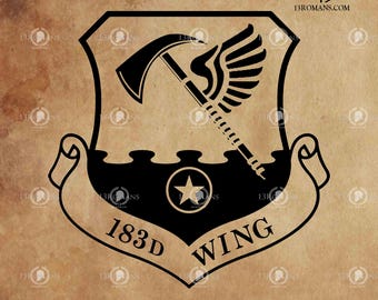 183.ª Guardia Nacional Aérea de Illinois SVG - Archivo vectorial de corte de la USAF (descarga digital)