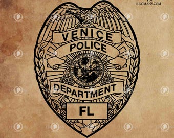 Policía de Venice, Florida I Digital, Láser, Silueta, Cricut, Digital, Vector, Archivo de corte, SVG