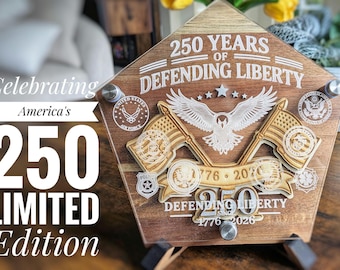 250th Anniversary | America's Defender Plaque | Defending America | Military First Responders - 13Romans Original