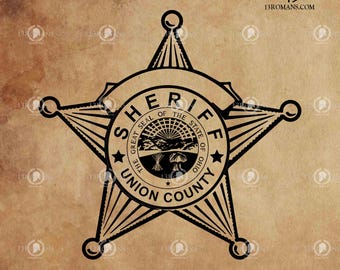 Sheriff del condado de Union, Ohio I Digital, láser, silueta, Cricut, digital, vector, archivo de corte, SVG