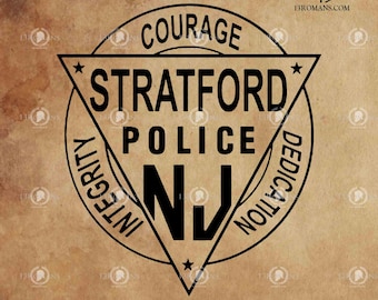 Departamento de Policía de Stratford, NJ I Digital, Láser, Silueta, Cricut, Digital, Vector, Archivo de corte, SVG