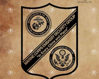 Archivo SVG del Grupo de Seguridad de la Embajada del Cuerpo de Marines: Archivo de corte vectorial (descarga digital)