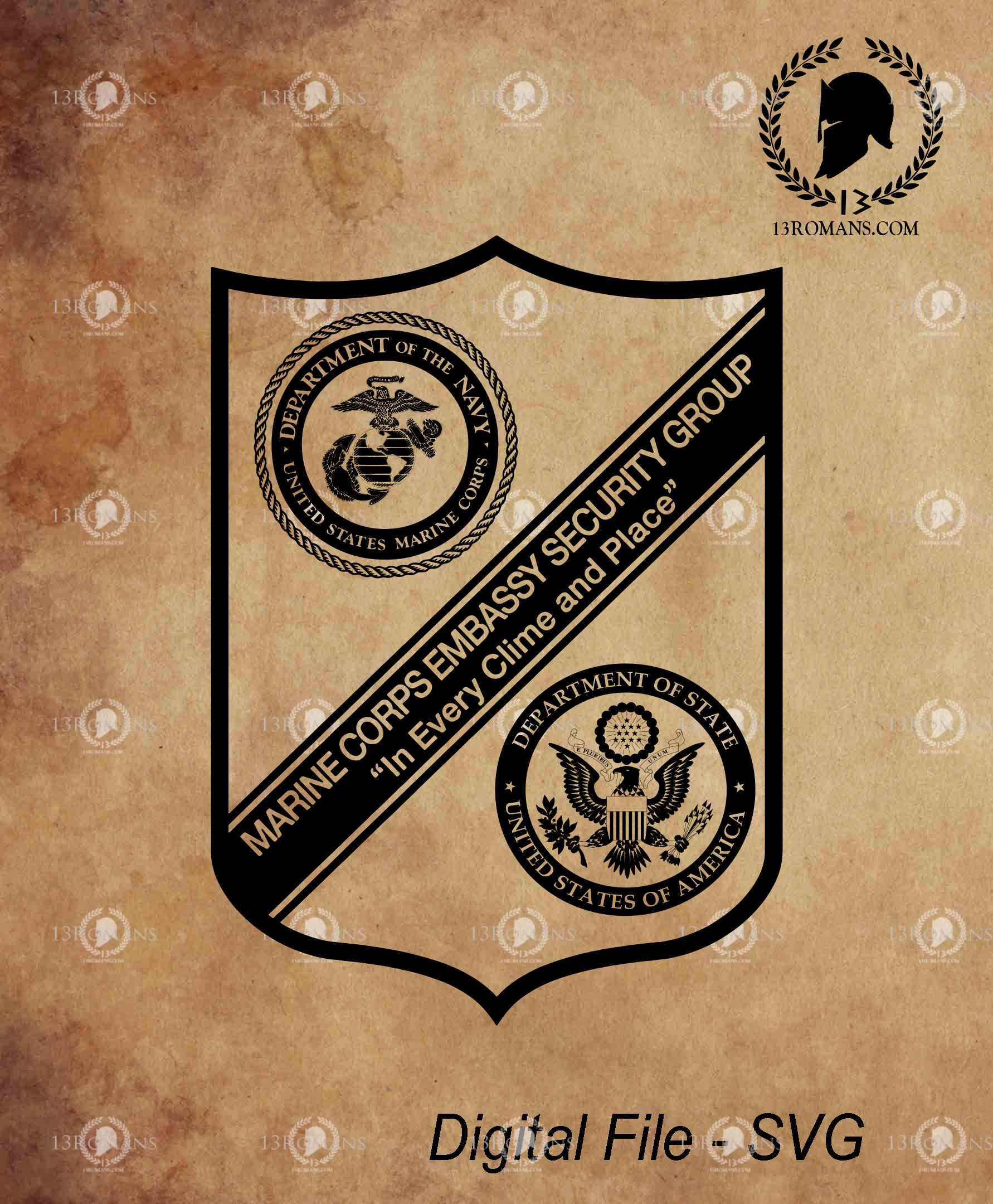 marine corps embassy security group logo gallery 1 —... Marine Corps Embassy Security Group SVG: Vector Cut File (digital ...