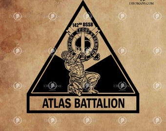 Batallón Atlas I Digital, Láser, Silueta, Cricut, Digital, Vector, Archivo de corte, SVG