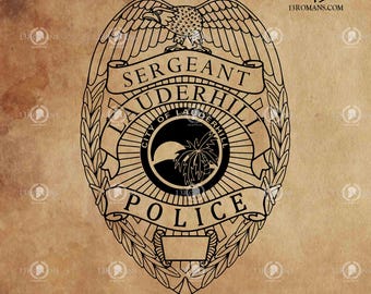 Sargento de policía de Lauderhill I Digital, láser, silueta, Cricut, digital, vector, archivo de corte, SVG