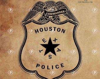 Comandante de la Policía de Houston I Digital, Láser, Silueta, Cricut, Digital, Vector, Archivo de corte, SVG