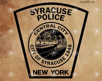Policía de Syracuse, Nueva York. Digital, láser, silueta, Cricut, vector, archivo de corte, SVG.