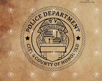 Honolulu PD I Digital, Láser, Silueta, Cricut, Digital, Vector, Archivo de corte, SVG