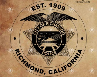 Policía de la ciudad de Richmond I Digital, láser, silueta, Cricut, digital, vector, archivo de corte, SVG