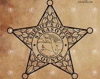 Oficina del Sheriff del Condado de Sarasota SVG: Archivo cortado con láser (Descarga digital)