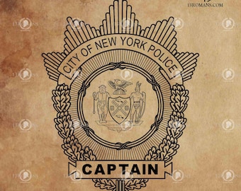 NYPD キャプテンバッジ SVG バンドル、ニューヨーク市警エンブレム SVG