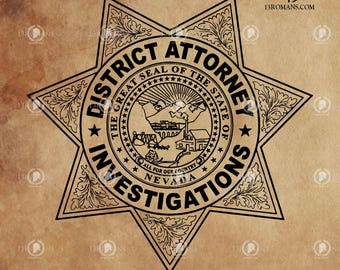 Investigaciones del Fiscal de Distrito de Nevada I Digital, Láser, Silueta, Cricut, Digital, Vector, Archivo de corte, SVG