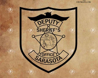 Parche SVG del Sheriff del Condado de Sarasota: Archivo cortado con láser (descarga digital)