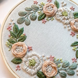 PDF Pattern Flower wreath 023 Beginner Embroidery Embroidery youtube Floral embroidery pattern Embroidery pdf Digital pdf image 3