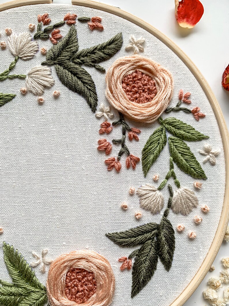 Embroidery PDF Pattern Floral Embroidery 015 Beginner Etsy