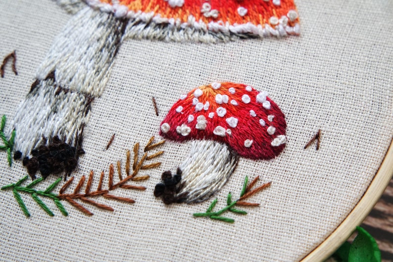 PDF Pattern 3 Mushroom bundle Beginner Embroidery Embroidery youtube Floral embroidery pattern Embroidery pdf Digital pdf image 4