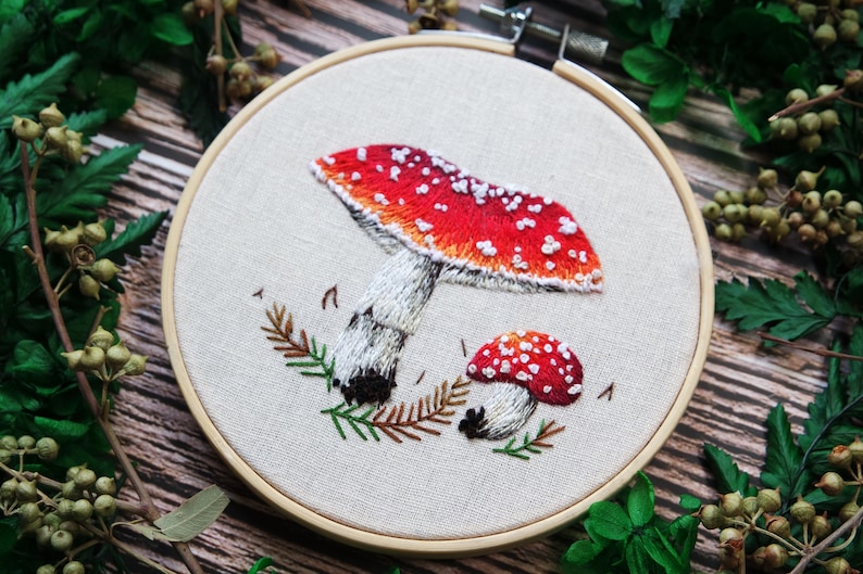 PDF Pattern 3 Mushroom bundle Beginner Embroidery Embroidery youtube Floral embroidery pattern Embroidery pdf Digital pdf image 3