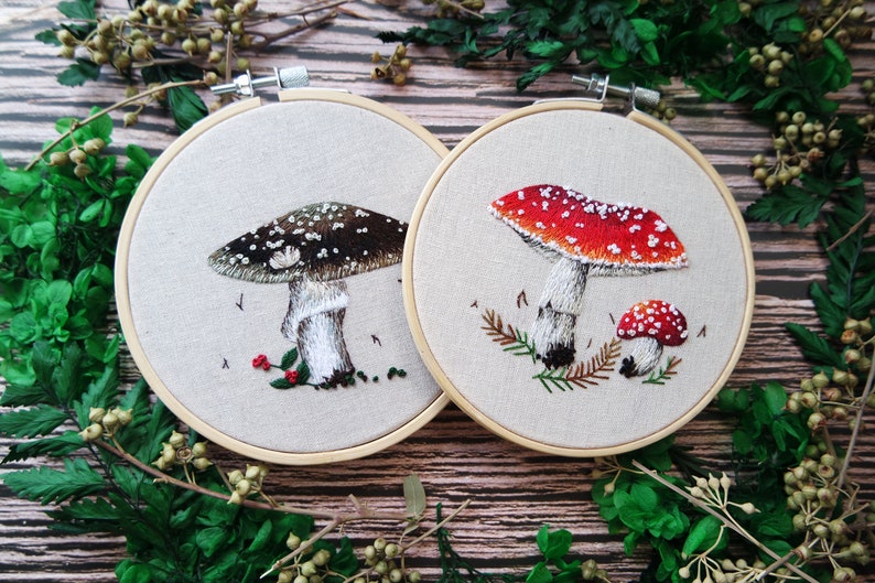 PDF Pattern 3 Mushroom bundle Beginner Embroidery Embroidery youtube Floral embroidery pattern Embroidery pdf Digital pdf image 9