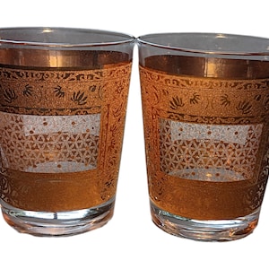 Set of 2 MCM Irene Pasinski Double Pld Fashion glasses, 22 k gold gilded, Signed