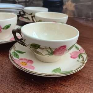 1970s Franciscan Dessert Rose Cup and Saucer Set