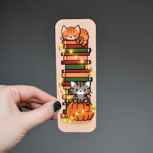 Segnalibro Gatto Libri Regalo Amante dei gatti Autunno Zucca di Halloween
