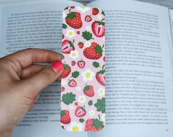 Marque-page fraises fruits motif estival recto-verso