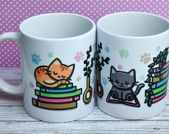 Tasse chats et livres tasse à café chats cadeau pour les amoureux des chats