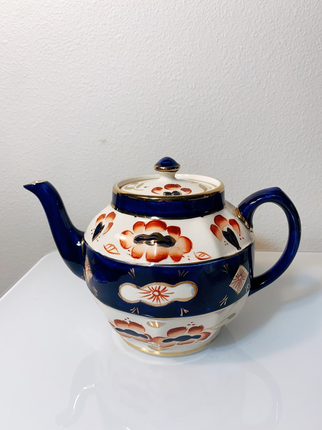 Vintage Sadler Hand Painted Imari Style Teapot Made in England Etsy