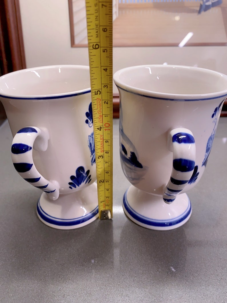 Two Delft Blue Cups Hand Painted Etsy