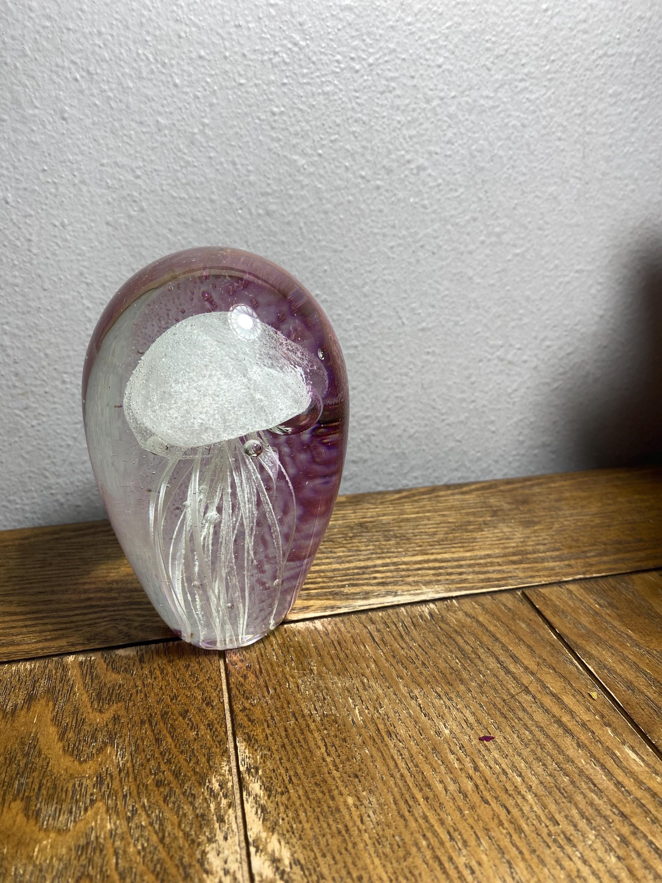 Dynasty Gallery Art Glass Hand Crafted Jellyfish Glow in Dark 4.5" Pink ...