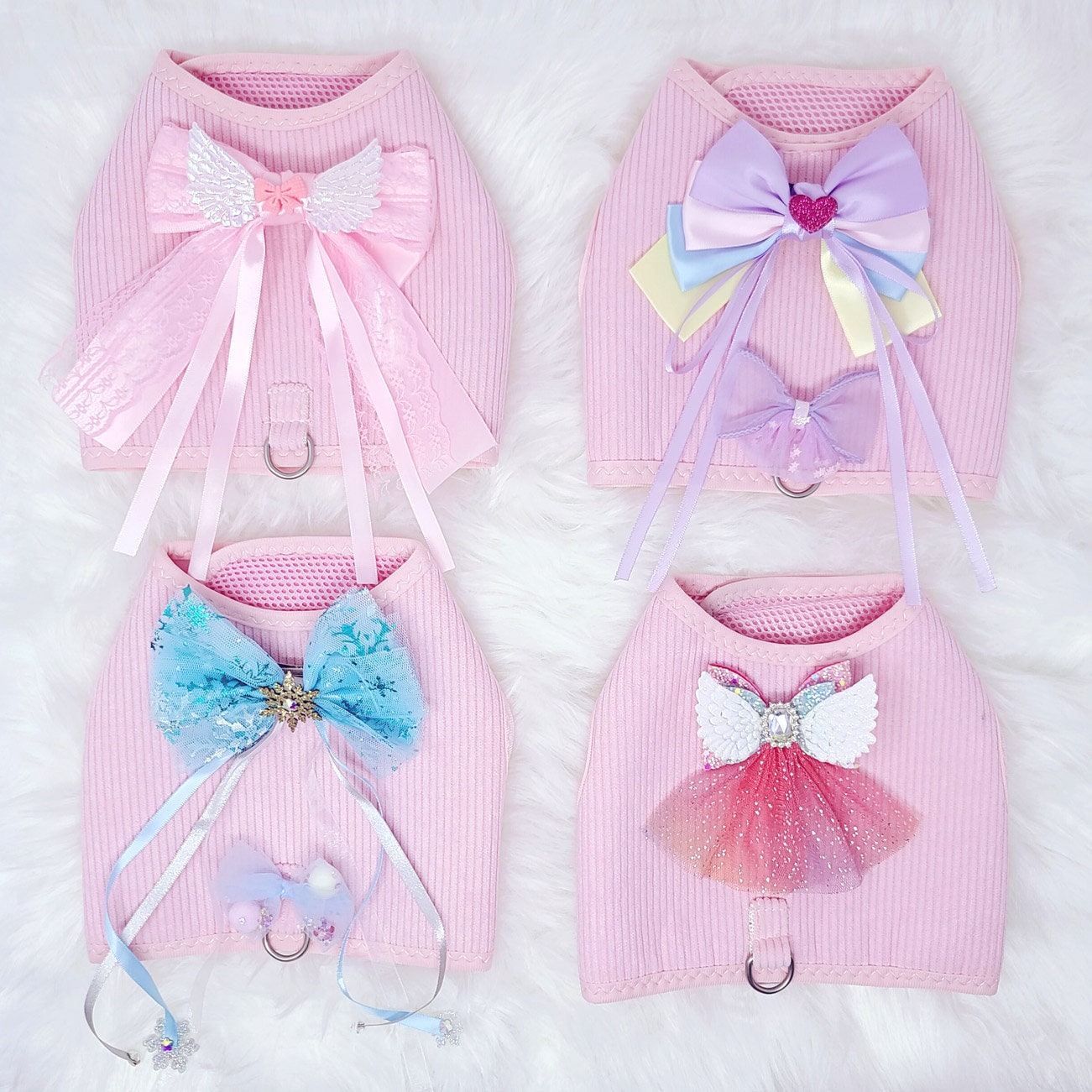 Customizable Cute Dog or Cat Harness Design Your Own With Bows Wings ...