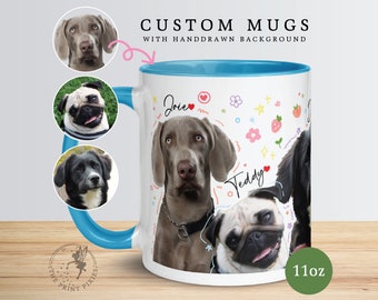 Mug animal en céramique, Cadeau souvenir d'un animal de compagnie Chien à personnaliser, Cadeau décès chien personnalisé | MG10015, Mug personnalisé de 11 oz, couleur à l'intérieur