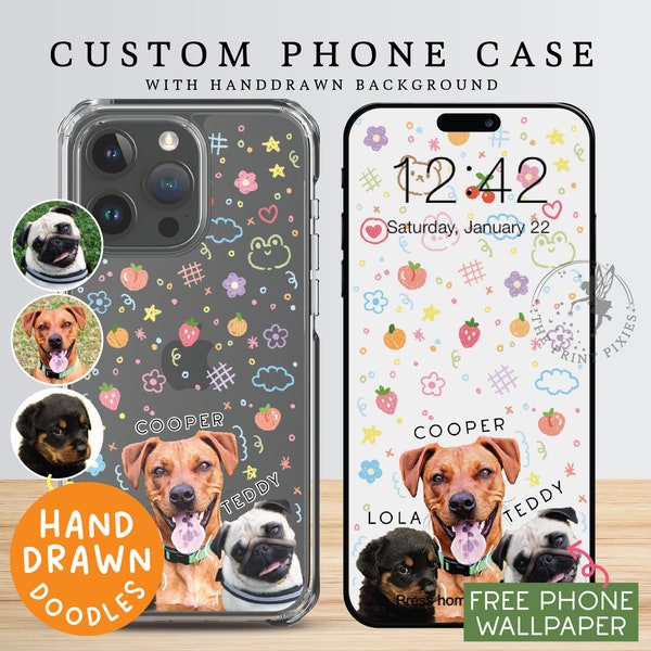 iPhone 12 Pro Case, iPhone 11 Case, iPhone 13 Pro Case, iPhone 14 Pro Case, iPhone 15 Plus Case | PC10109, Clear Case with 1 Pet Photo