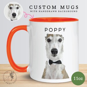 Cute Coffee Mugs Dog Mom, Custom Family Pet Portrait, Custom Dog Mom Gift MG10010, 11oz Custom Mug Color Inside image 2