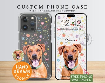 iPhone 15 Plus Case, Clear Phone Case, iPhone 14 Pro Case, iPhone 11 Case, iPhone 13 Mini Case | PC10103, Clear Case with 1 Pet Photo