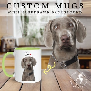 Pet Memorial Coffee Mug, Customized Pet Memorial, Dog Remembrance Gift Pitbull MG10008, 11oz Custom Mug Color Inside image 2