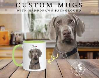 Pet Memorial Coffee Mug, Customized Pet Memorial, Dog Remembrance Gift Pitbull | MG10008, 11oz Custom Mug Color Inside