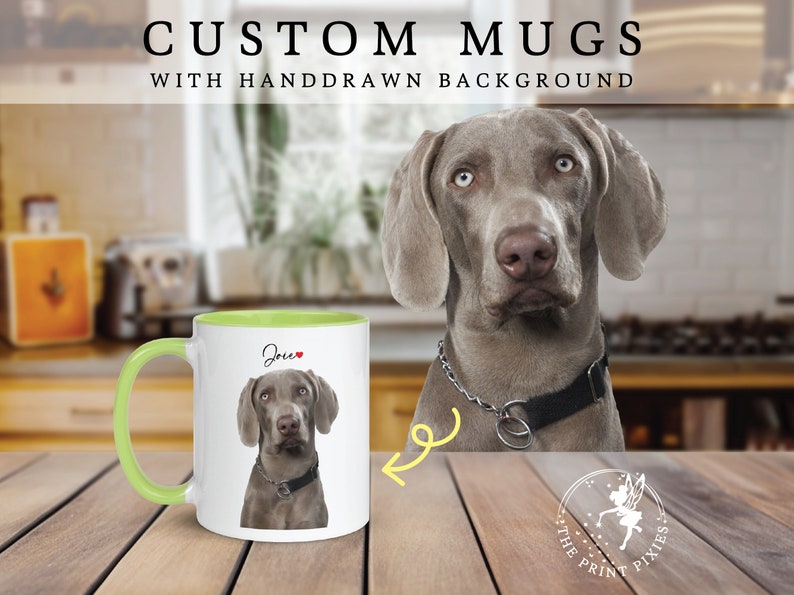 Pet Memorial Coffee Mug, Customized Pet Memorial, Dog Remembrance Gift Pitbull MG10008, 11oz Custom Mug Color Inside image 2