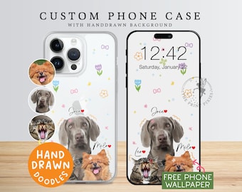 iPhone 15 Pro Case, iPhone 14 Plus Case, Cell Phone Case, Kawaii Phone Case, Aesthetic Phone Case | PC10112, Clear Case with 1 Pet Photo