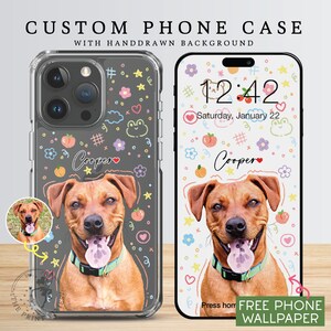 iPhone 15 Plus Case, Clear Phone Case, iPhone 14 Pro Case, iPhone 11 Case, iPhone 13 Mini Case PC10103, Clear Case with 1 Pet Photo image 2