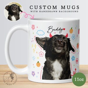 Green Ceramic Coffee Mug, Pet Loss Portrait, Lost Pet Memorial Gift Dog Custom MG10041, 11oz Custom White Glossy Mug zdjęcie 2