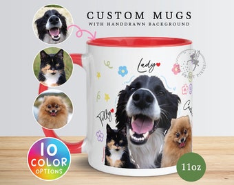 Kaffeetasse Hunde, Gedenkgeschenk Hund, Hundetod Geschenke, personalisierte Fototasse, Hundegedenkzeit Geschenk | MG10101, 11 Unzen Farbtasse mit 1 Haustierfoto