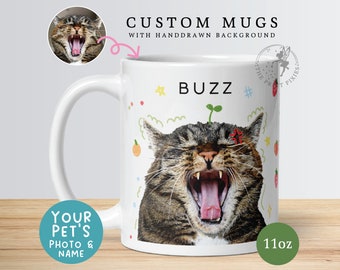 Custom Cat Memorial Mug, Cat Loss Sympathy, Lost Pet Memorial Gift Cat | MG10047, 11oz Custom White Glossy Mug
