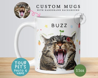 Benutzerdefinierte Katzen-Memoria-Tasse, Beileid, Verlust-Haustier-Erinnerungsgeschenk-Katze | MG10047, 11 Unzen individuelle weiße glänzende Tasse