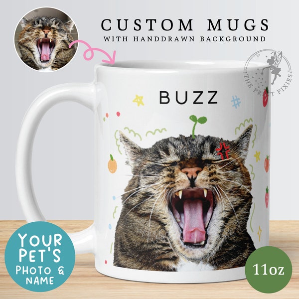 Taza conmemorativa de gato personalizada, simpatía por la pérdida de gato, gato de regalo conmemorativo de mascota perdida / MG10047, taza blanca brillante personalizada de 11 oz